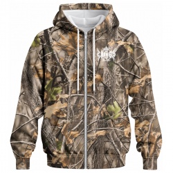 TOPKINGGEAR Woodland Camo Hunting Zip-Up Hoodie - TKG-HD-4388