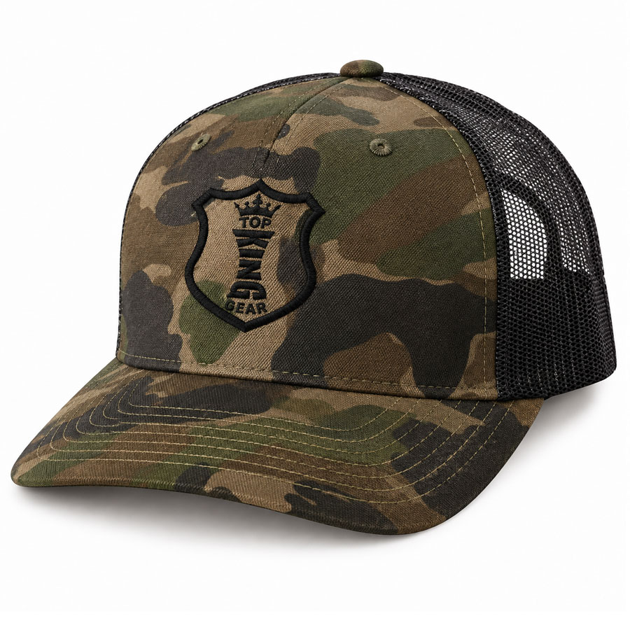 Custom Camo Cotton Twill Curved Brim Trucker Hat - TKG-SC-5513