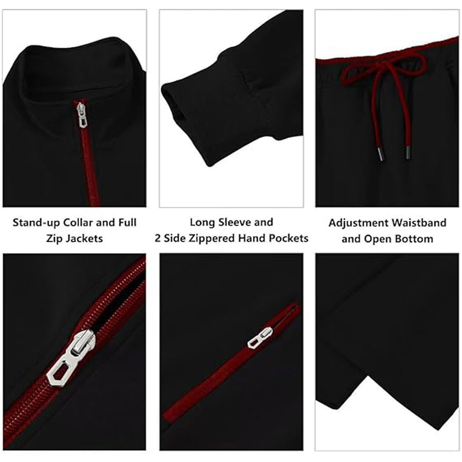 Men's Full Zip Sports Training Tracksuit - Top King Gear