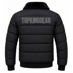  TOP KING GEAR Premium Black Fur Collar Quilted Puffer Bomber Jackets