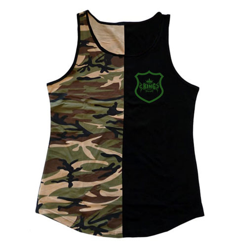 New Top King Gear Design Black & Camo Men Tank Top