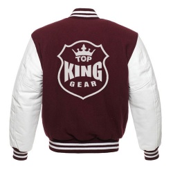 Maroon Wool White Arm Leather Varsity Jacket Letterman Jacket