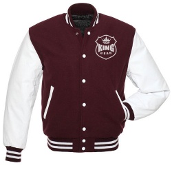 Maroon Wool White Arm Leather Varsity Jacket Letterman Jacket