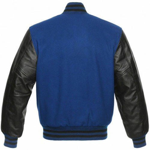 Black Wool Arm Leather Baseball Varsity Jackets