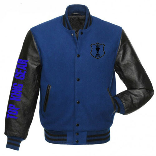 Black Wool Arm Leather Baseball Varsity Jackets