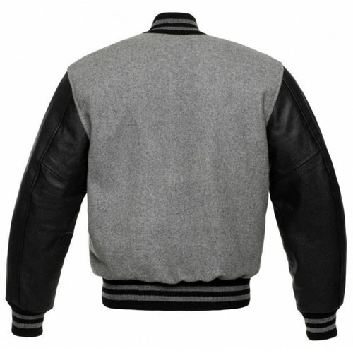 Black Wool Arm Leather Baseball Varsity Jackets