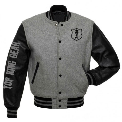 Black Wool Arm Leather Baseball Varsity Jackets