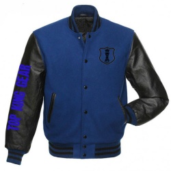 Black Wool Arm Leather Baseball Varsity Jackets