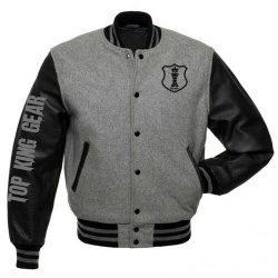 Black Wool Arm Leather Baseball Varsity Jackets
