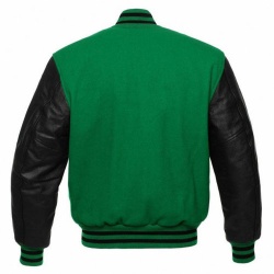 Black Wool Arm Leather Baseball Varsity Jackets