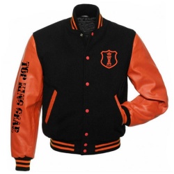 Black Wool Red Arm Leather Varsity Jacket Baseball Jacket