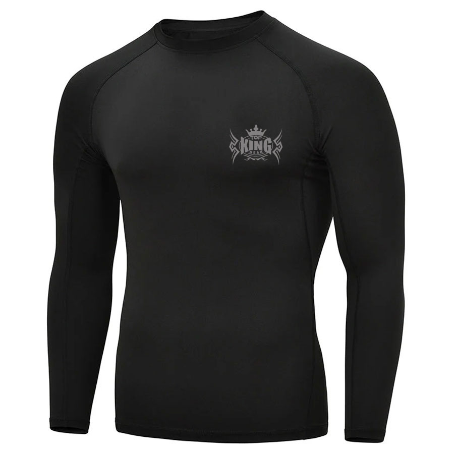  Black Custom Long Sleeve Compression Rash Guard:-