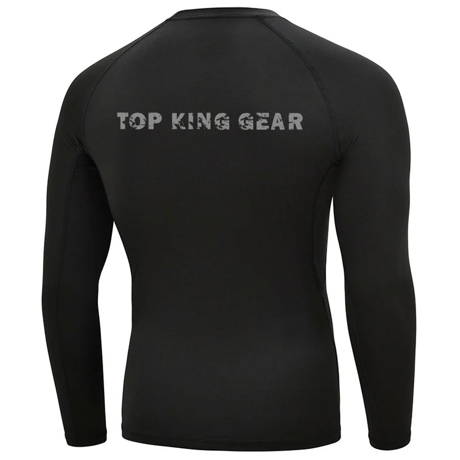  Black Custom Long Sleeve Compression Rash Guard:-