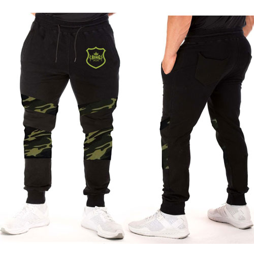 New Top King Gear Design Men Camouflage Panel Sweat Pant;-