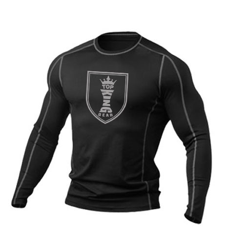 85%polyester  15%spandex Mens Fitness Shirts/ Men Compression Long Sleeve Shirts