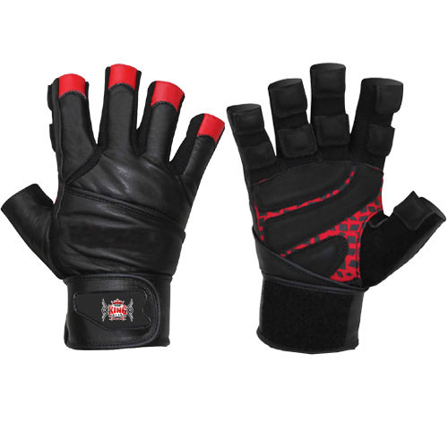 Leather Bodybuilding Workout Gym Lifting Gloves