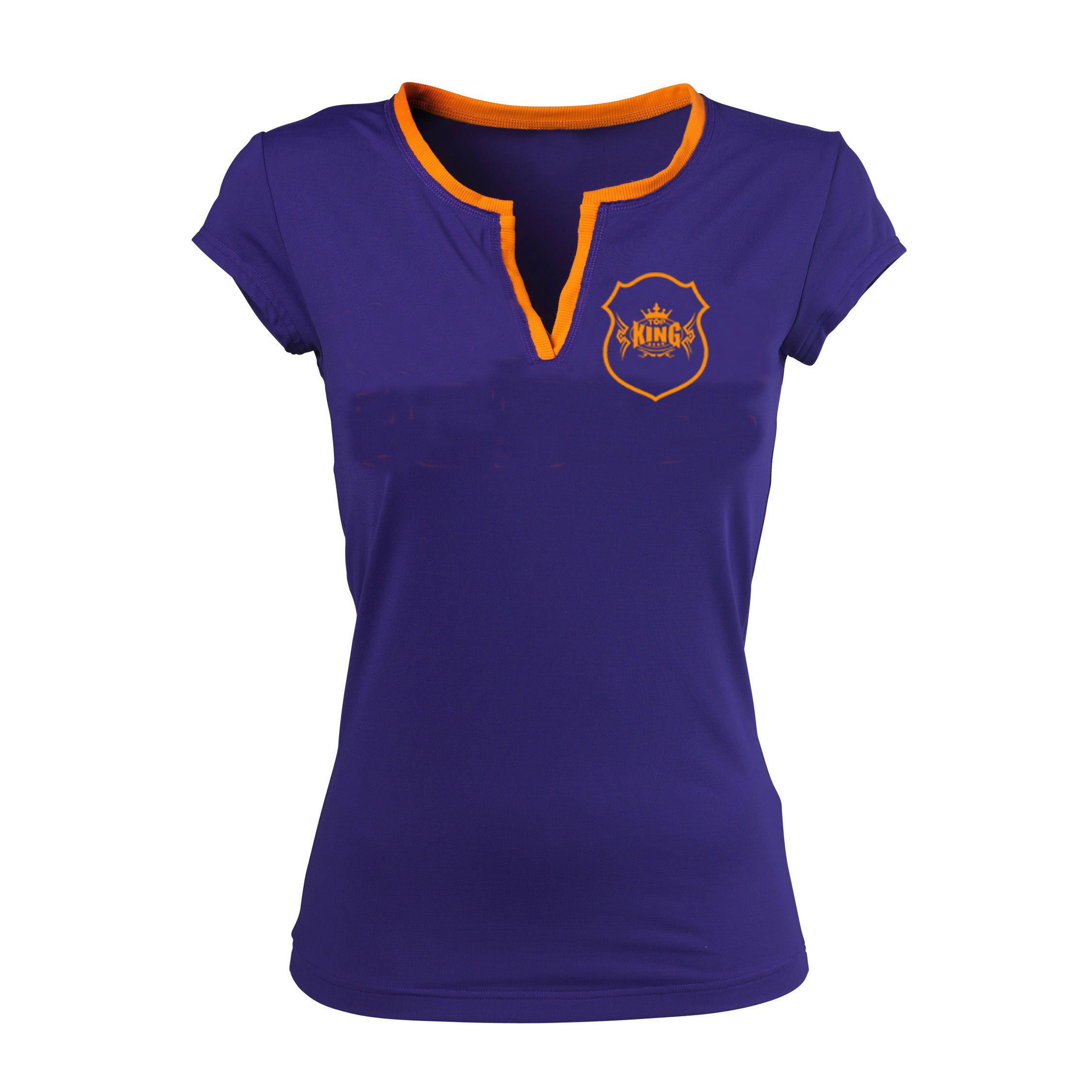 LADIES FITNESS V-TEE CONTRAST RIB SHIRT